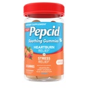 Pepcid Soothing Antacid Gummies, Heartburn Relief + Stress Relief for Occasional Heartburn, Upset Stomach y Acid Indigestion, with Lemon Balm Extract, Tricalcium Phosphate, Peach-Raspberry, 32 ct
