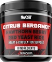 Citrus Bergamot con arroz de levadura roja, corazón " Función circulatoria Soporte como mora negra, hawthorn " Más - Sistema inmunitario, salud cardíaca " Mood - 60 cápsulas