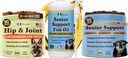 Natural Dog Company Senior Dog Bundle – Omega 3 Fish Oil 16oz + Senior Wellness Chews 90ct + Hip & Joint Chews 90ct – Soporte Conjuntos, Cerebro, Corazón, Ojos, Skin &amp; Mobility with Omega-3, Lion’s Mane & G
