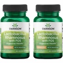 Swanson Lactobacillus Rhamnosus con FOS - 5 billón CFU - Asistencia sanitaria digestiva con Fructooligosaccharides - Apoyo probiótico para la salud gastrointestinal* - Vegan - 60 cápsulas vegetales (2 Pack)