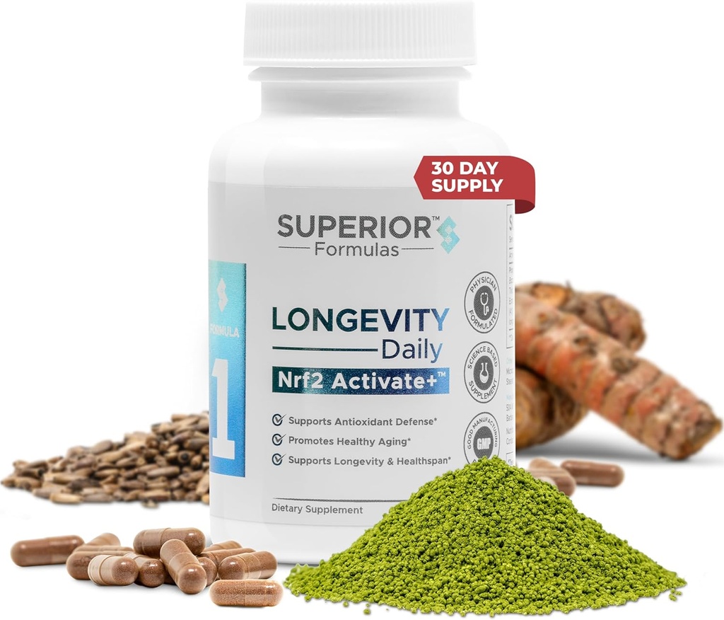 Fórmulas Superiores Suplemento de Activador Nrf2 – Apoyo Antioxidante para la salud celular, la salud y la longevidad – ayuda a reducir la tensión oxidativa – 60 cápsulas – Hecho en EE.UU., No GMO