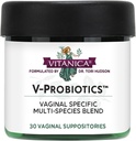 Vitanica V-Probióticos - Probióticos para Mujeres - Supositores Vaginales con Lactobacillus Rhamnosus, Gasseri & Más - Suplemento de Salud para Mujeres - Lady - 30 Supositorios Vaginales