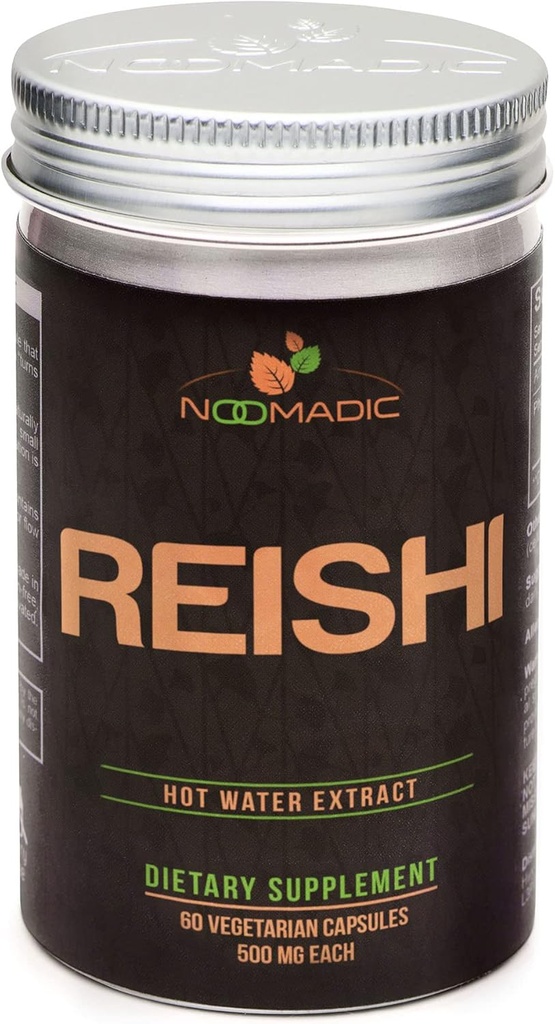 Reishi Mushroom, 60 cápsulas, 500 mg cada uno, Wellness & Longevity, Hot Water Extract, Fruiting Bodies, 30% Beta-D-Glucans