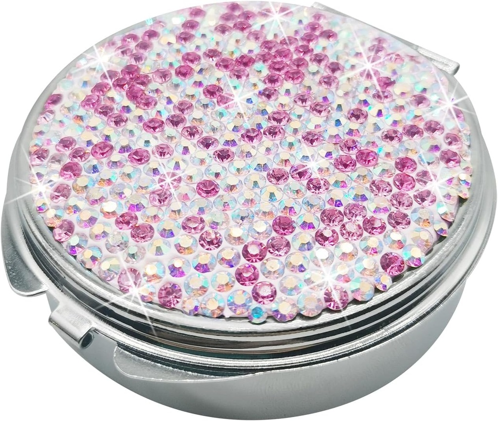 Caja de Píldora de Píldoras para la Medicina Pura Vitamina Container Funda de Píldora de Píldora Ronda Medicina Organizador para Vitamina/Fish Oils/Supplement Travel Medicine Kit (3 Compartment Pink)