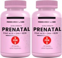 Laboratorios de Investigación Vitaminas Prenatales para Mujeres 2 Fer 1 Ad: 6X Más Bioavailable Folato metilado ácido fólico MTHF 5 ← Apoya el desarrollo del cerebro, crecimiento saludable
