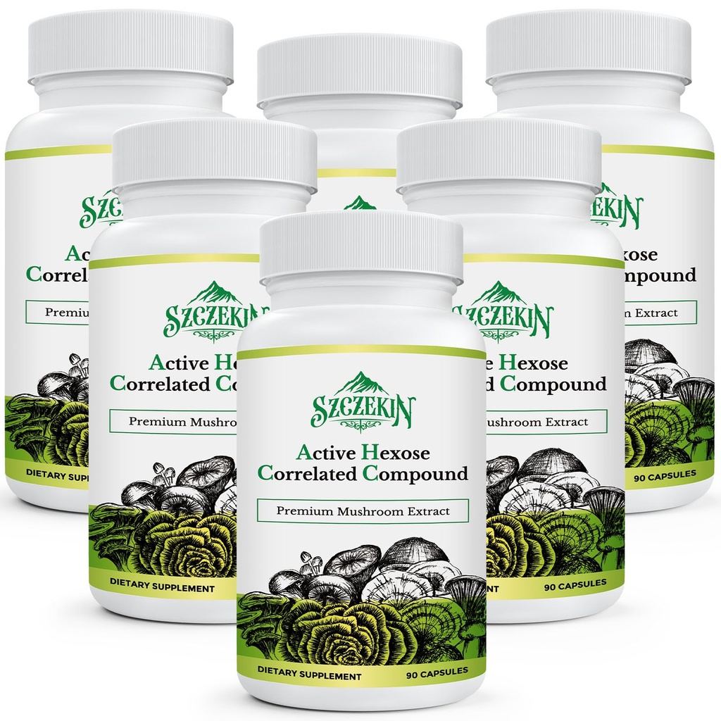 Hexose activo Correlated Compound 1500 mg Suplemento, Natural 8 Mushroom Extract Supplement, Immune System, Liver Function, Natural Killer and T Cells Activity, 540 Veggie Capsules