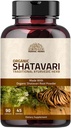 Shatavari Capsules 1000mg Silencio Hecho con Shatavari Orgánica 45 Day Supply  sometida a una hierba ayurvédica para Vata & Pitta, (90 cápsulas)