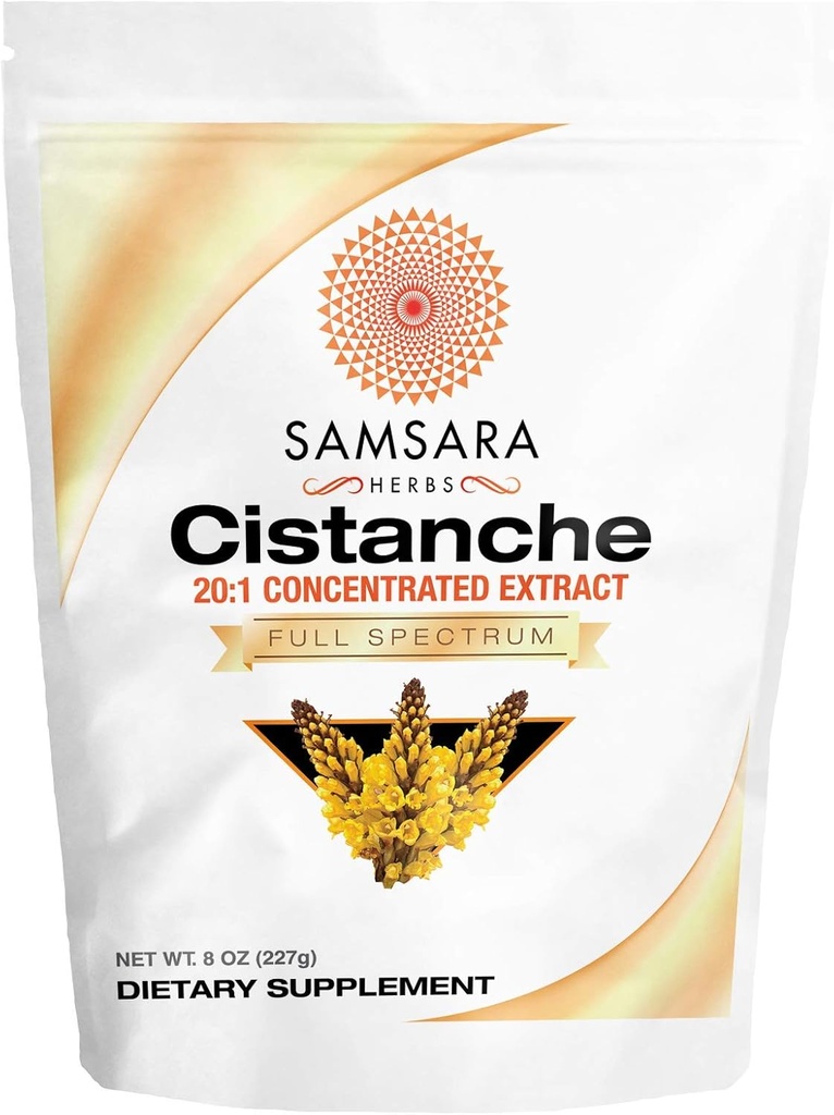 Cistanche Extract Powder (8oz) 20:1 Concentration - Made in The USA - 3rd Party Tested - Strength, Vitality & Mood (Huge 2950mg Serving)