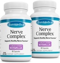 Complejo EuroMedica Nerve - Suplemento herbal con vitamina bioactiva B12 - Circulación & Nerve Health Support Suplemento - Capsules veganos con Boswellia Serrata - 60 cápsulas, 2 paquete (120 cuenta)