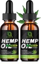 (2-Pack) Aceite de cáñamo de alta potencia - 1,000,000 Fuerza máxima - Ayuda a la relajación, estrés, calma, sueño - Extracto de aceite de cáñamo orgánico - Vegan, Apoyo a la inmunización, No GMO