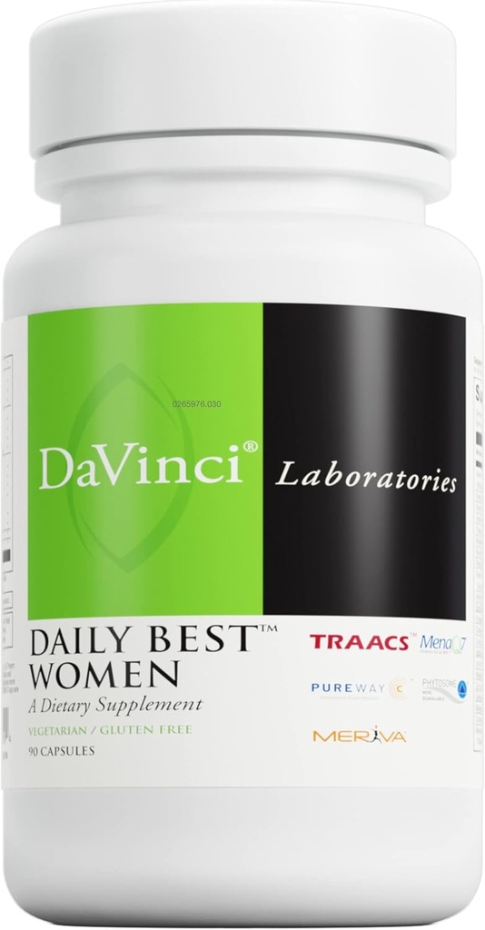 DAVINCI Laboratorios - Las mejores mujeres diarias - un suplemento dietético con vitamina B6, vitamina B12 vitamina C, vitamina K2, y más - vegetariano, libre de gluten - 90 cápsulas