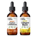 Wild & Organic Ceylon Cinnamon Tincture 2 fl oz & Ginger Root Tincture 2 fl oz