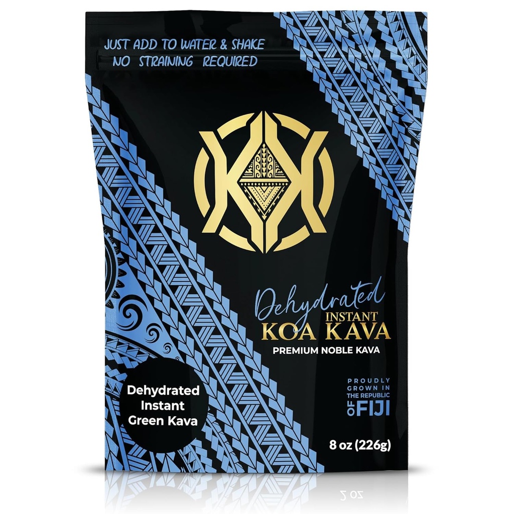 Dehydrated Instant Kava - 100% Dehydrated Instant Green Fijian Kava Root Powder, 8 oz (226g) Bolsa