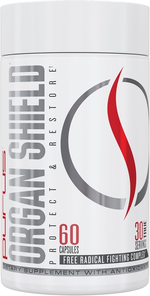Purus Labs Organ Shield Active Antioxidant ¦ Plant Based Antioxidants  30 Servings, 60 Gelatin Capsules