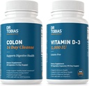 Dr. Tobias Colon 14 Días Limpieza y Vitamina D3 5000 UI Apoyo salud general, sistema inmunológico y sistema digestivo. Non-GMO Gut Cleanse and Vitamin for Men & Women.