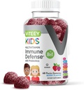 Viteey Kids Multivitamin Gummies with Probiotics - 8-1 Niños Vitaminas para la Salud Inmune Apoyo con Vitamina C, D3, B12, B6, Zinc, Elderberry, Selenium - Vegetariano - Chewable Tasty Berry Flavored