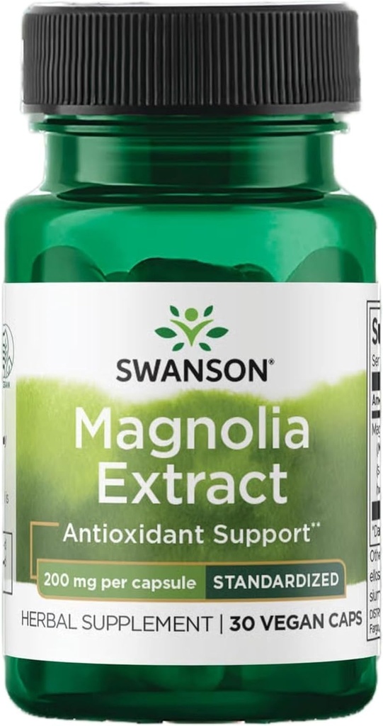 Swanson Magnolia Bark - Suplemento herbal tradicionalmente utilizado para promover el sistema nervioso " Asistencia sanitaria digestiva - mayo promover la salud respiratoria " Apoyo al estrés - (30 cápsulas vegetales, 200 mg cada uno)