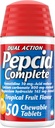 Pepcid Acid Reductor completo + Atacid Chewables, 10mg Famotidine, 800mg Calcium Car-bonate & 165mg Magnesium Hydroxide per Heartburn Medicine Tablet, Antacid Chews, Tropical Fruit, 50 ct