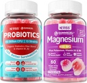 Suplementos de magnesio NEVISS 400mg + Probióticos sin azúcar Gummies