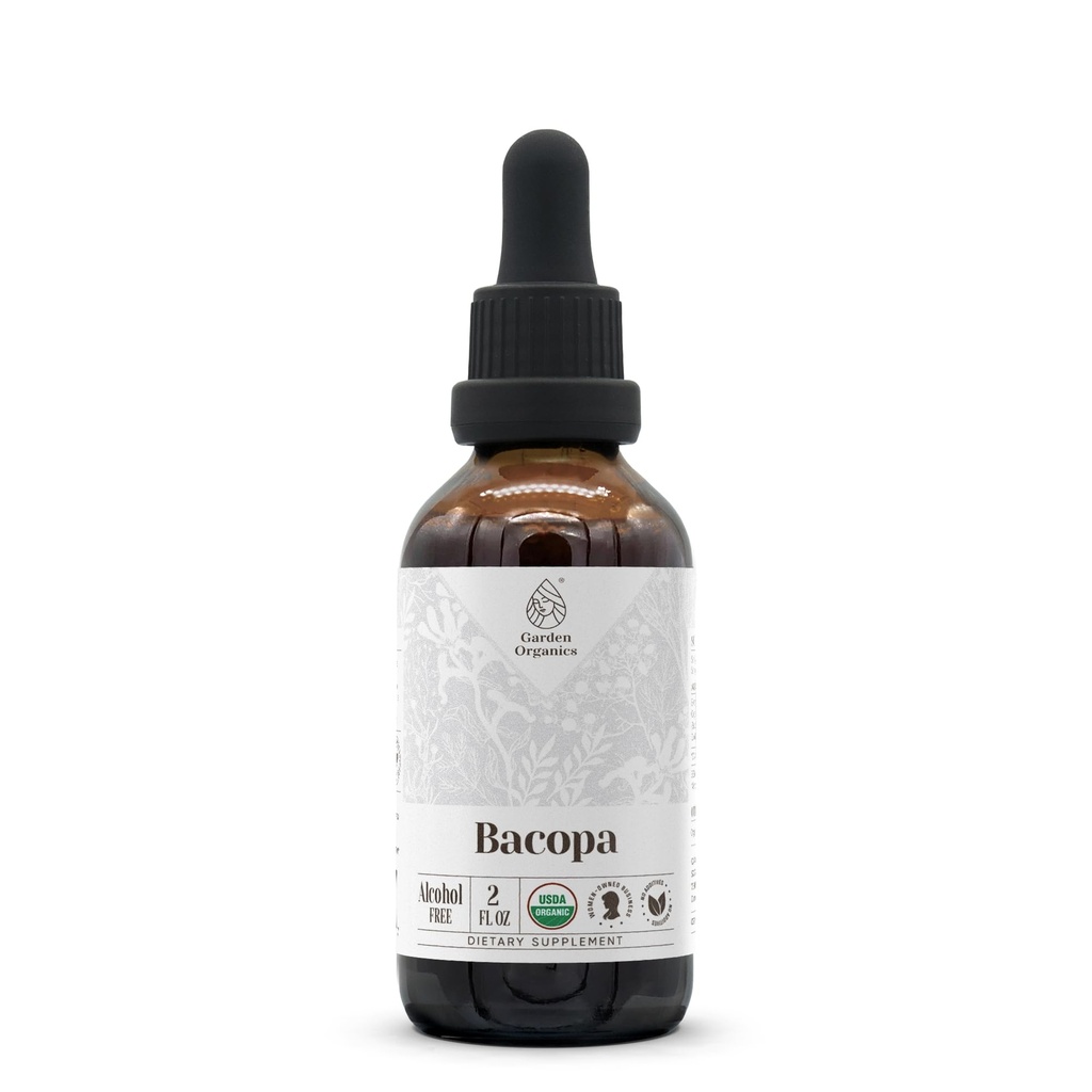 Bacopa USDA Orgánica ← Extracto libre de alcohol, gotas herbales orgánicas, Suplemento, Relajación, efecto cognitivo positivo ← Tintura Hecho de Bacopa 100% orgánico (Bacopa Monnieri) Herb seco 2 oz