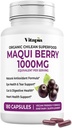 Maqui Berry 1000mg - Maqui Berry Powder Suplemento - Vegan Friendly, Non-GMO y Gluten-Free - 180 Veggie Capsules