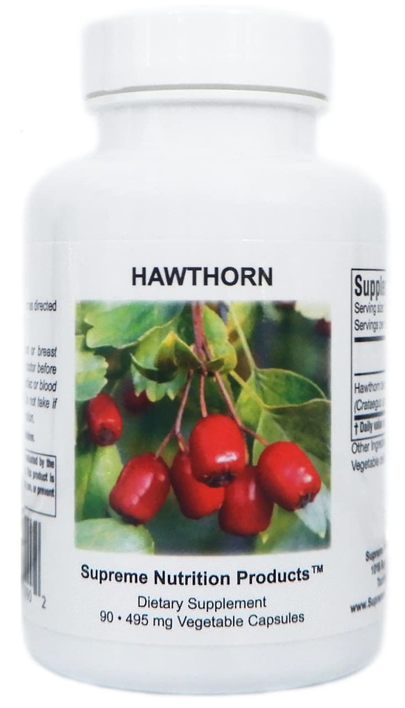 Supreme Nutrition Hawthorn, 90 Pure Hawthorn Berry Vegetarian Capsules