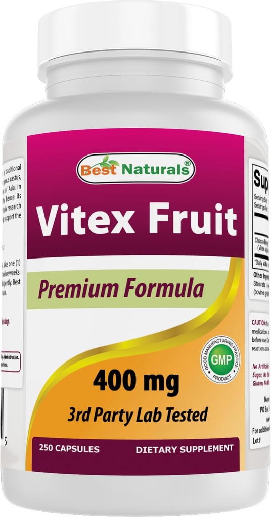 Best Naturals Vitex Chasteberry 400 mg 250 cápsulas