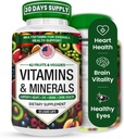 Multivitaminas/Minerals Capsules con Zinc y Premium 42 Frutas y verduras Blend para Immune Support Daily Multivitamin Capsule Antioxidante Suplemento para Immunity System 60 cápsulas
