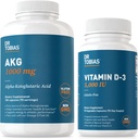 Dr. Tobias AKG Suplemento " Vitamina D3 - Optimize Cellular Energy " Bone Health with High-Potency Vitamin D " Bioavailable AKG, Non-GMO