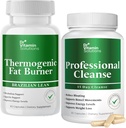 VITAMIN SOLUCIONES Thermogenic Fat Burner and Detox Cleanse Bundle - 15 Day Cleanse for Weight Management, Gut Health, and Bloating Relief - 90 cápsulas