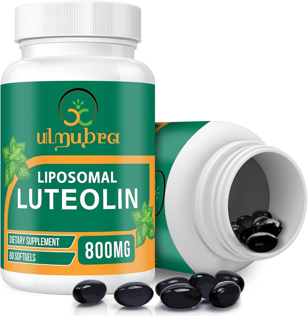 800 MG Liposomal Luteolina Suplemento - Absorción Máxima, Suplemento Antioxidante Premium para Cerebro & Well-Being general, 60 Softgels - 30-Day Supply