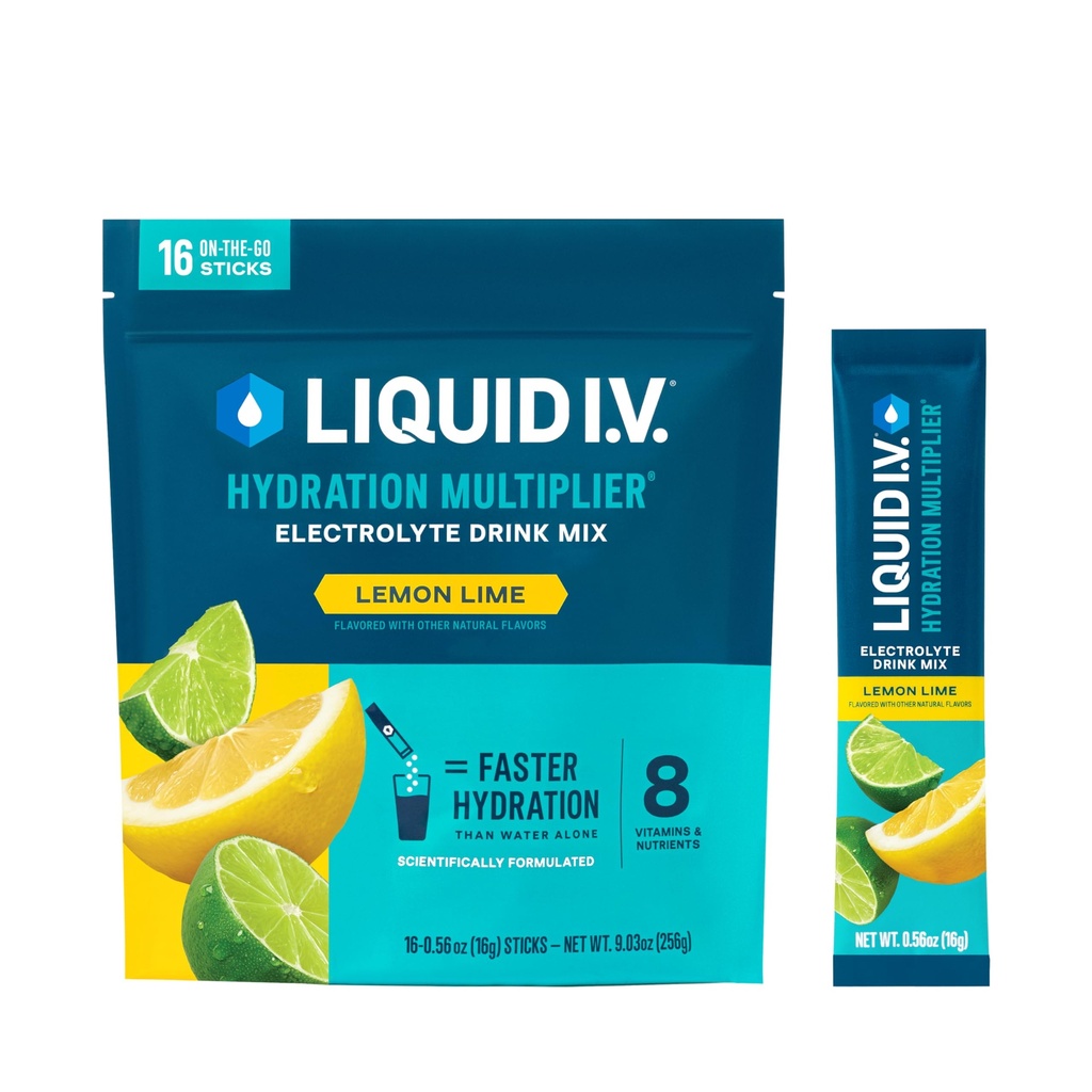Líquido I.V.® Hydration Multiplier - Lime de limón ← Electrolyte Powder Drink Mix tención 1 Pack (16 Servings)