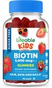 Vida útil Azúcar Niños gratis Biotina Gummies ← 5000mcg ← Gran Tasting Biotin Suplemento ← Biotin Gummies para el crecimiento del cabello, la piel y la salud de uñas ← Vitaminas para el cabello para niños, niños, niñas  durable 90 Gummies