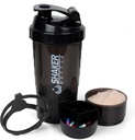 XTK Shaker Bottle 16OZ Protein Shaker Botellas con Mix Ball Sports Water Bottle Leak Proof GYM Cup para Mezclas de Proteína con Powder Storage & Pill Organizer, Ideal para Pre Workout,BPA Free(neck)