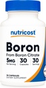 Nutricost Boron Capsules 5mg, 30 cápsulas vegetarianas - Gluten Free y GMO Free