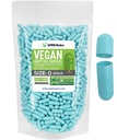 XPRS Nutra Tamaño 0 Empty Capsules - 1000 Conde Vacío Cápsulas Vegan - Láminas Vegetarianas - DIY Cápsulas Vegetal Filling- Veggie Pill Gel Caps for Do-It-Yourself Suplementos (Aqua)