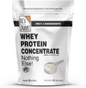 ¡Es justo! - Concentrado de proteínas 100% Whey, Hecho en EE.UU., sin hormonas RBST/rBGH, Premium WPC-80, No hay sabores añadidos o dulces artificiales (1.25 libras, desflavorados)