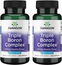 Complejo Triple de Borón Swanson - Natural Bone Health & Joint Support - Mineral Supplement Featuring Citrate, Aspartate & Glycinate - (250 cápsulas) 2 Pack