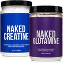 Monohidrato de creatina pura desnuda 100 Serviciones + 200 Serviciones Pure L-Glutamine Bundle: Vegan, No GMO, Gluten Free. Minimizar la ruptura del músculo " Mejorar la síntesis de proteínas. Nada artificial