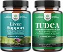 Bundle of Liver Cleanse Detox " Repair Formula and Advanced TUDCA Liver Support Supplement - with Milk Thistle Dandelion Root Turmeric and Artichoke Extract - Extra Strength TUDCA 500mg Bile Salts