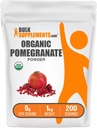 BulkSupplements.com Pólvora de granada orgánica - Suplemento de granada para soporte de inmuno, Suplemento de hierbas - Sin gluten, 5g por servidumbre, 1kg (2,2 libras) (Pack of 1)