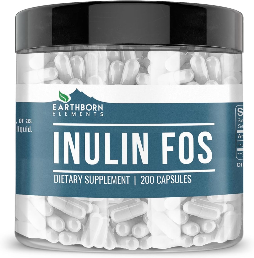 Elementos terrestres Inulin FOS 200 Capsules, Puro ' Undiluted, No Additives