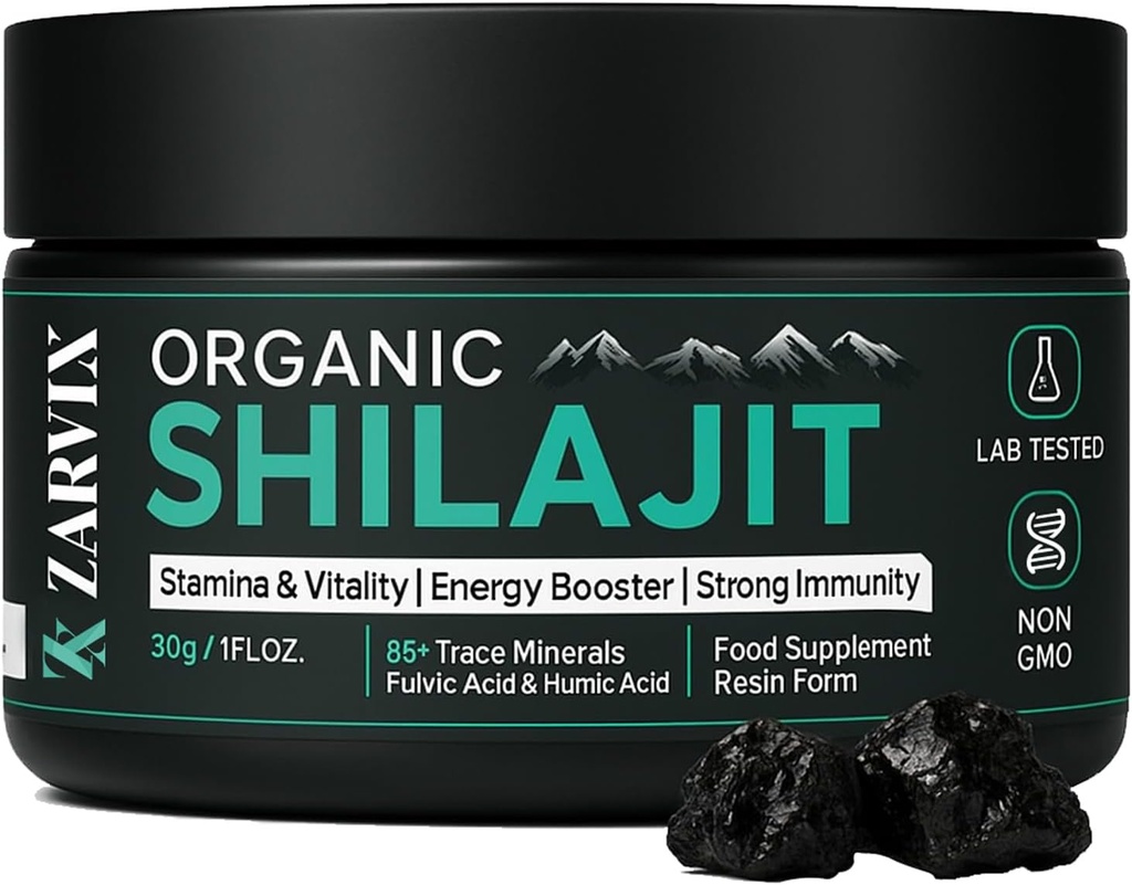 Himalayan Shilajit Resin 30g con Shilajit Spoon - 3 Months Plan - 100% Gold Grade Pure Shilajit for Hombres y Mujeres - Trace Minerals, Fulvic & Humic Acid - Stamina, Energy Booster and Strong Immunity
