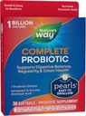 Camino de la Naturaleza Perlas Probióticas Completas, soporta Equilibrio Digestivo*, 1 billón Cultura en vivo, Suplemento para Hombres y Mujeres, No se requiere Refrigeración, 30 Softgels (Paquete May Vary)