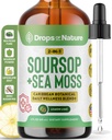 Soursop with Sea Moss Liquid Supplement – More Concentrated Than Sea Moss Gel – Mezcla fácilmente con bebidas – Soursop Bitters Liquid Drops for Hydration and Immune Support (Lemon Lime, 60mL)