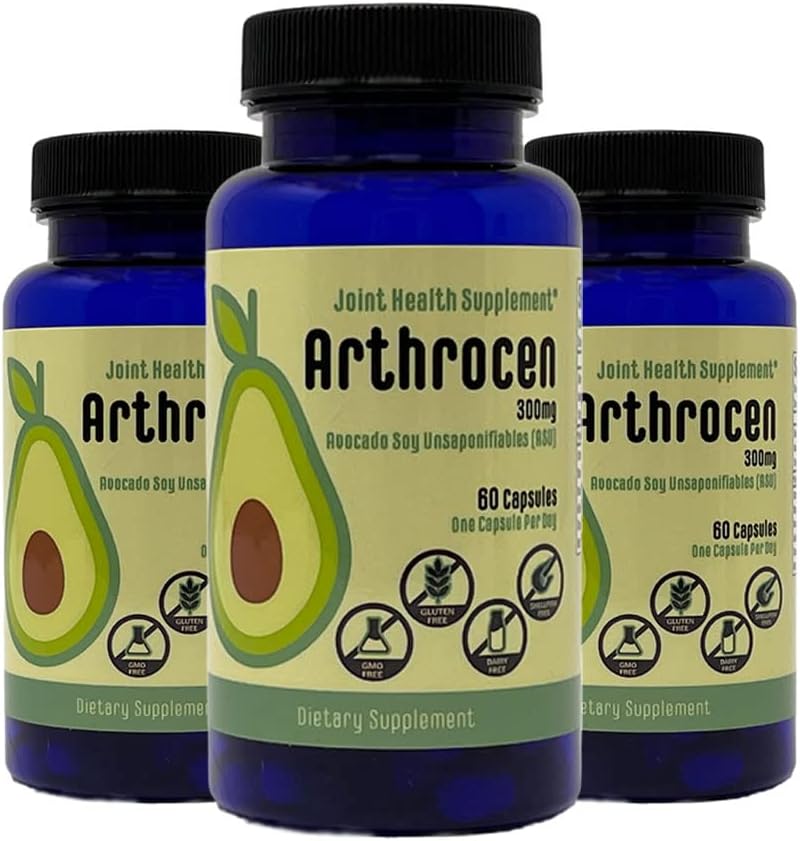 Suplemento Conjunto de Salud, 300Mg Avocado Soy Unsaponifiable, No GMO, Dairy Free, Gluten Free & Shellfish Free, 60 Day Supply, One Capsule Por Day (6 Meses)...