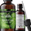Spirulina Tincture, Extracto de Espirulina Orgánica (Arthrospira Platensis) Suplemento Herbal, No-GMO en Glicerina Vegeta Ecológica Presionada, 700 mg, 2 oz (60 ml)
