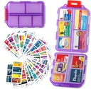 Pill Organizer with Medicine Labels Travel Daily Pill Container Mini Medication Organizer Storage Pill Organizer Travel Essentials Pill Case 7 Day (Purple ventaja 161 Lables)