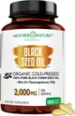 Madre Naturaleza - Cápsulas de aceite de semilla negra orgánica, 3 meses de suministro, prensa fría, alta TQ, 100% turco, negro Cumin Nigella Sativa Oil for Immune Support, Joint, Digestive Health, 1000mg Capsule, 180ct
