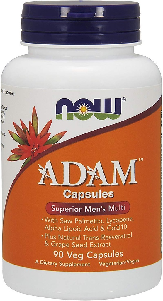 AHORA Alimentos ADAM Múltiple vitamina de los hombres superiores, Vegcaps 90 ea